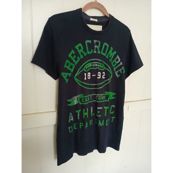 Vintage Abercrombie & Fitch Athletic Dept Mens T-Shirt Large Muscle Navy Blue* - Picture 5 of 14